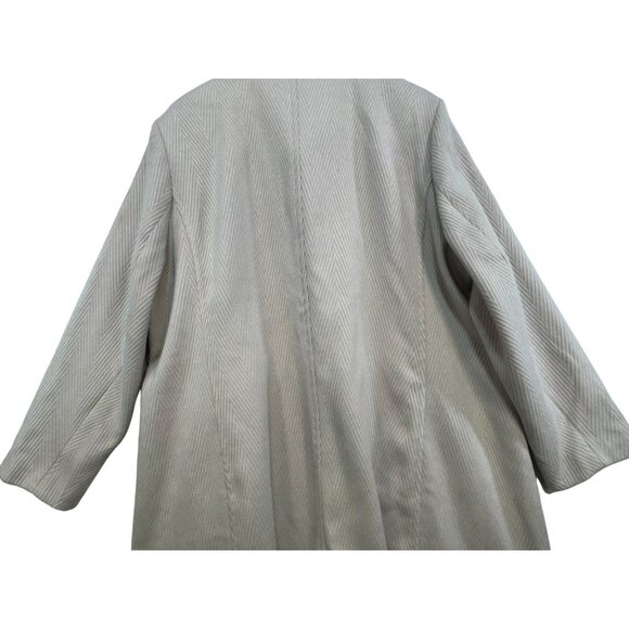 Calvin Klein Womens Herringbone Coat 3X Cream White Pockets & Full Lining - Picture 15 of 16